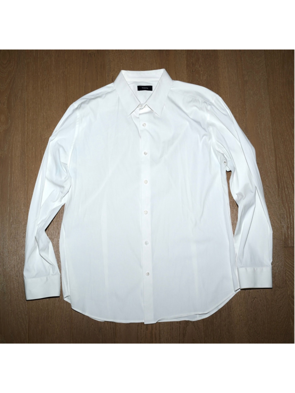 Theory Sylvain Good Cotton Stretch Dress Shirt White – Men’s XL
